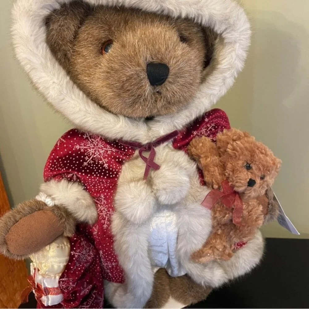 2003 Sasha & Nicholas Plush Christmas Bear w/Baby Gifts Collectible Holiday 15